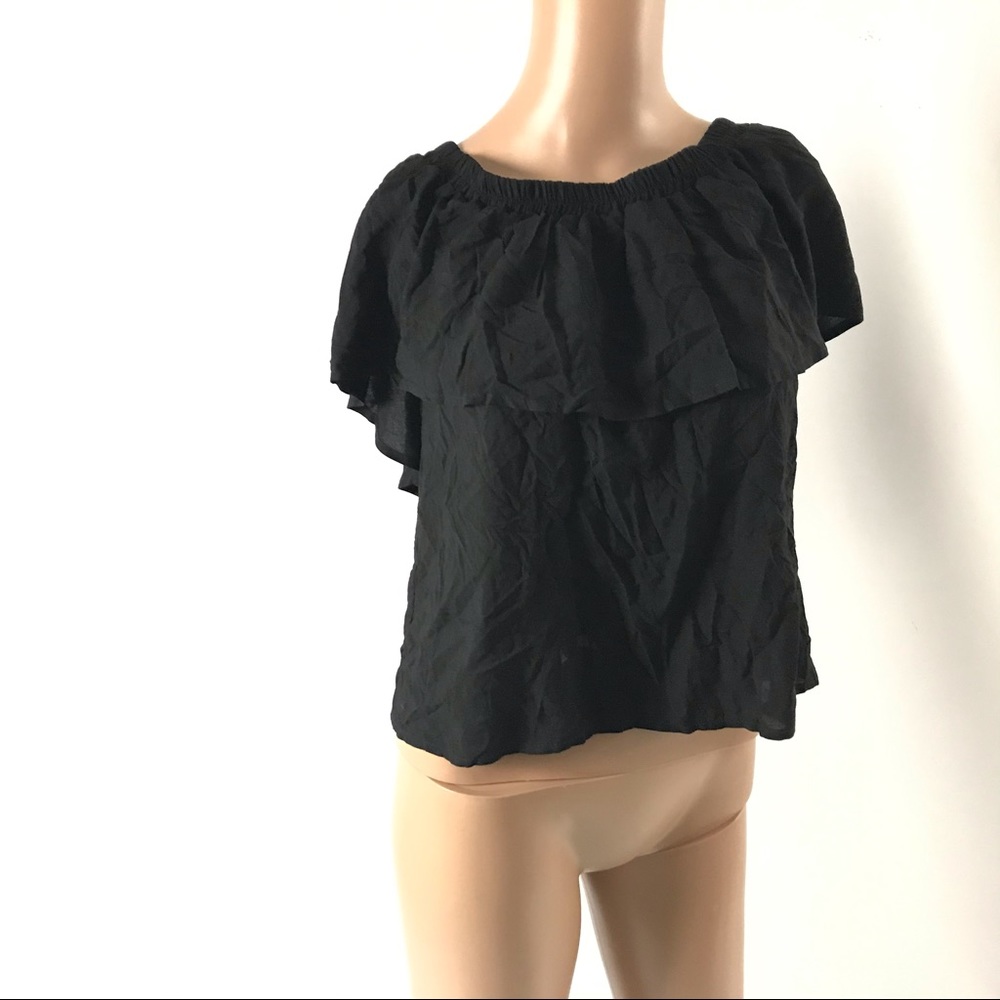 Tysa Women’s Blouse Shirt Size 0 Ruffle Black